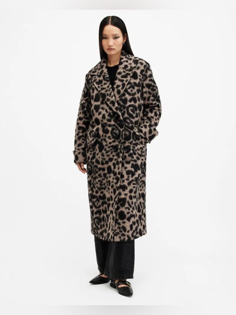 Allsaints Mabel Lepo Leopard Print Long Coat 8